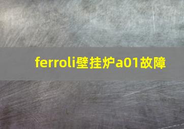 ferroli壁挂炉a01故障