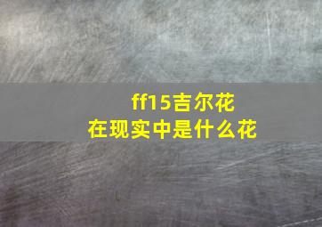 ff15吉尔花在现实中是什么花