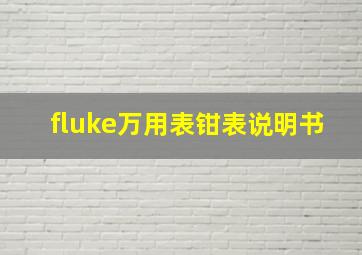 fluke万用表钳表说明书