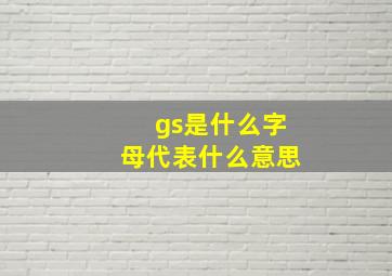 gs是什么字母代表什么意思