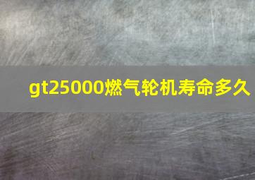 gt25000燃气轮机寿命多久