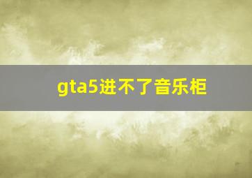 gta5进不了音乐柜