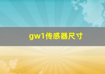 gw1传感器尺寸