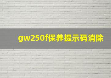 gw250f保养提示码消除