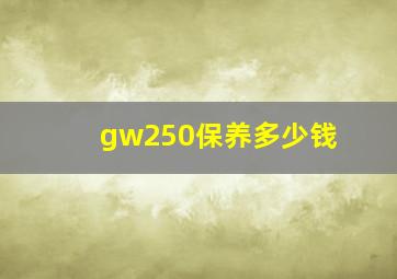 gw250保养多少钱