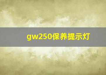 gw250保养提示灯