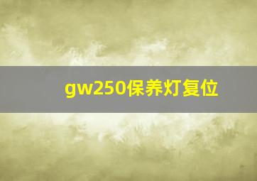 gw250保养灯复位