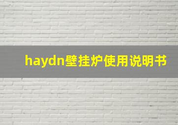 haydn壁挂炉使用说明书