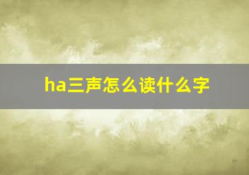 ha三声怎么读什么字