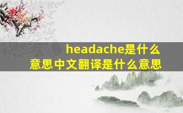 headache是什么意思中文翻译是什么意思