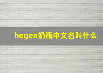 hegen奶瓶中文名叫什么