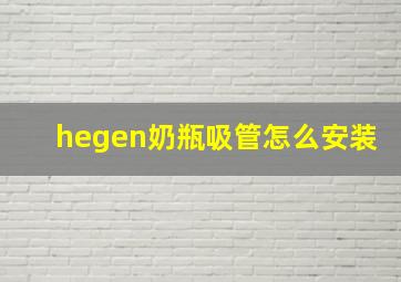 hegen奶瓶吸管怎么安装