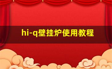 hi-q壁挂炉使用教程