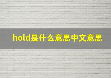 hold是什么意思中文意思