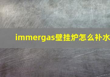 immergas壁挂炉怎么补水