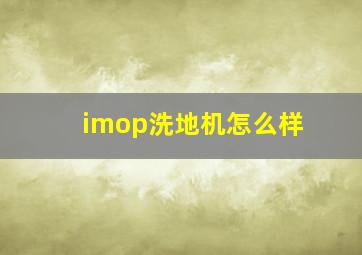 imop洗地机怎么样