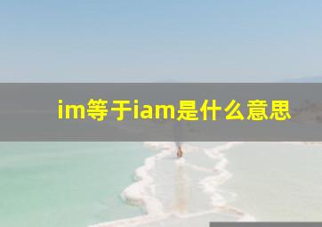 im等于iam是什么意思