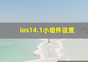 ios14.1小组件设置