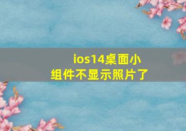 ios14桌面小组件不显示照片了