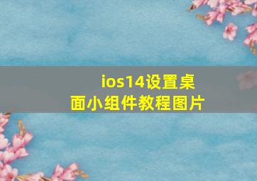 ios14设置桌面小组件教程图片