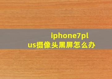 iphone7plus摄像头黑屏怎么办