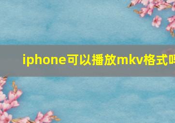 iphone可以播放mkv格式吗