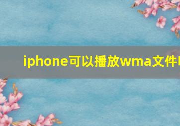 iphone可以播放wma文件吗