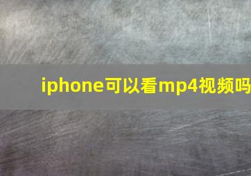 iphone可以看mp4视频吗