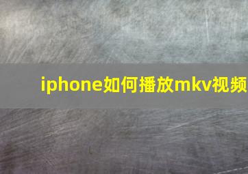 iphone如何播放mkv视频