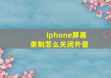 iphone屏幕录制怎么关闭外音