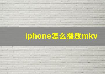 iphone怎么播放mkv