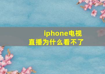 iphone电视直播为什么看不了