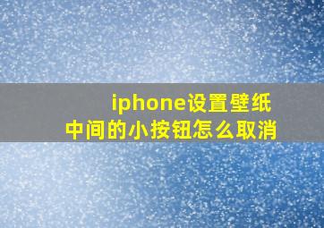 iphone设置壁纸中间的小按钮怎么取消