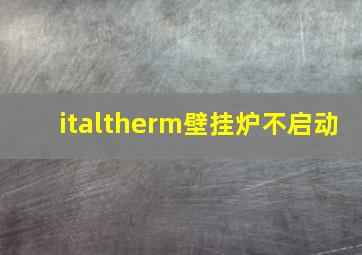 italtherm壁挂炉不启动