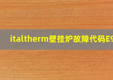 italtherm壁挂炉故障代码E91