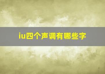 iu四个声调有哪些字