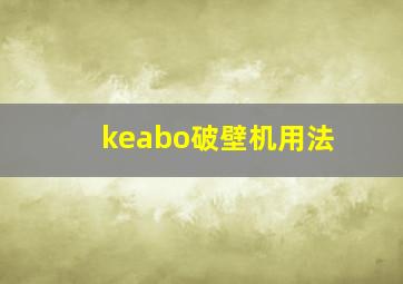 keabo破壁机用法