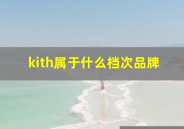 kith属于什么档次品牌