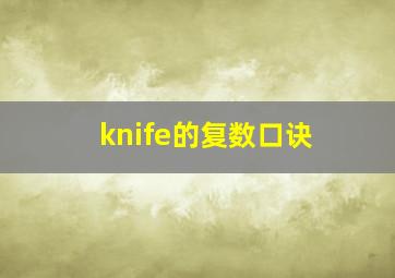 knife的复数口诀