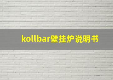 kollbar壁挂炉说明书