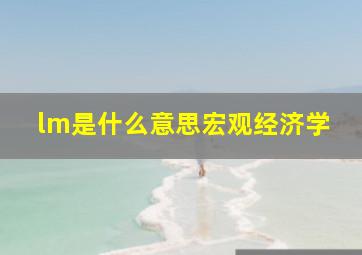 lm是什么意思宏观经济学