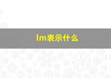 lm表示什么