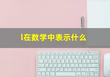 l在数学中表示什么