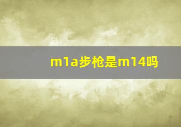 m1a步枪是m14吗