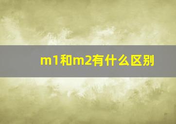 m1和m2有什么区别