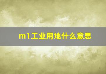 m1工业用地什么意思