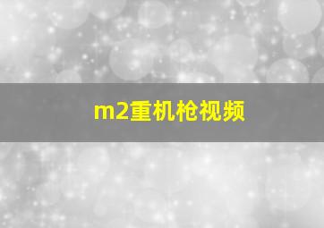 m2重机枪视频