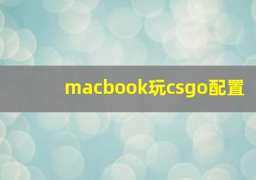 macbook玩csgo配置