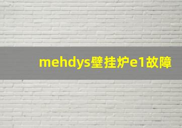 mehdys壁挂炉e1故障