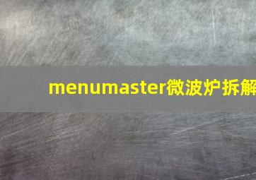 menumaster微波炉拆解